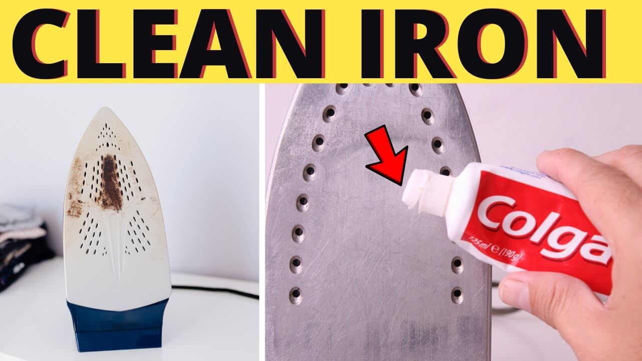 How to clean iron plate with toothpaste?